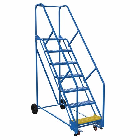 VESTIL 100 H Steel Warehouse Ladder, 50 deg Grip, 7 Step, 14", 7 in Steps LAD-7-14-G-EZ